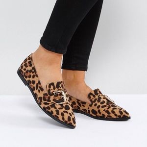 ASOS wide fit leopard flats; NWOT